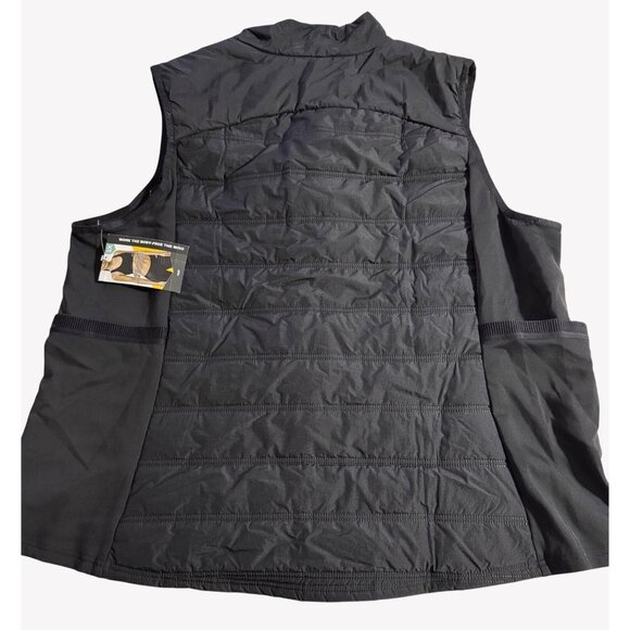NWT Avia Womens Black Full-Zip 3X Quilted Puffer Vest Running Jogging Pockets - Picture 7 of 9